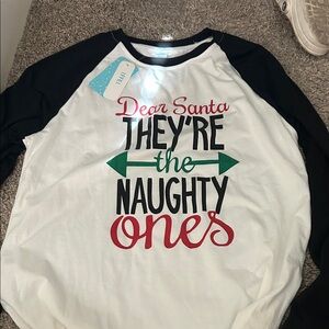 Women's Festive Black and White Pajama Top